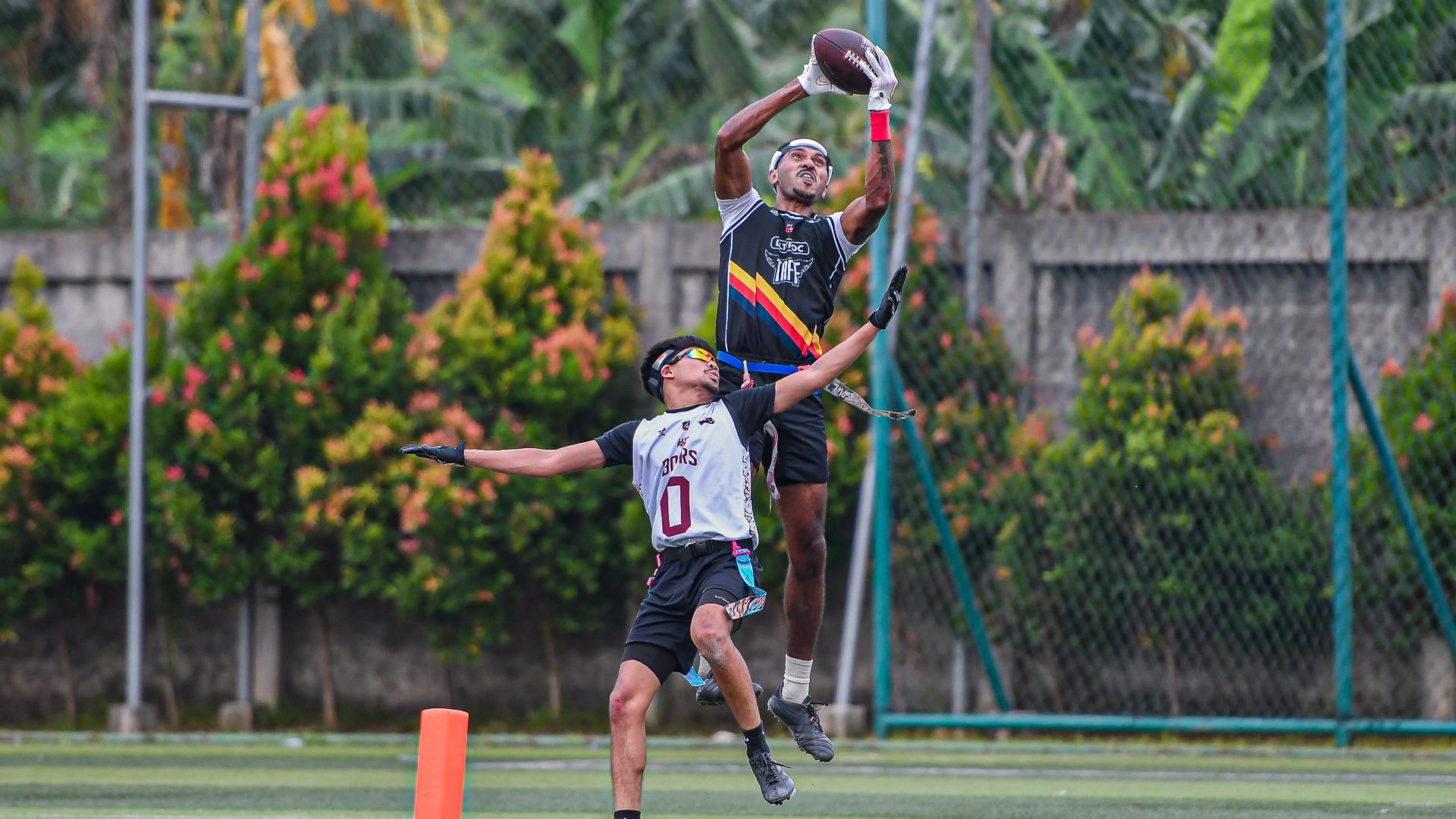 Flag football action